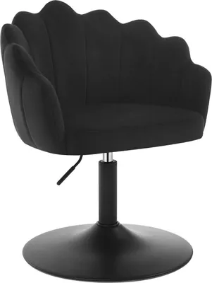 Produktbild von WOLTU Schminkstuhl, mit Lehne, Blumenform, höhenverstellbar drehbar, Samt, Metall : Schwarz Farbe: Schwarz