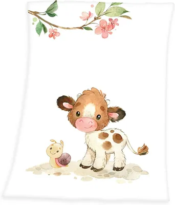 Produktbild von Süßes Kälbchen Soft-Peach Flauschdecke  75  x 100 cm