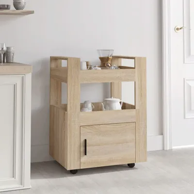 Produktbild von "2026 Promotion" Küchenwagen Sonoma-Eiche 60x45x80 cm Holzwerkstoff - Servierwagen CC28176