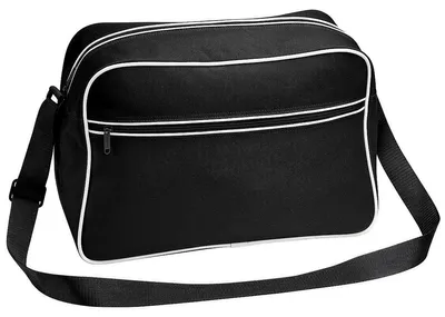 Produktbild von Bagbase - Schultertasche, Retro, 18 Liter PC5929 (Einheitsgröße) (Schwarz/Weiß)