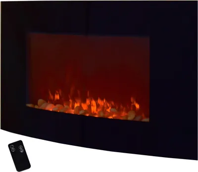 Produktbild von Syntrox Germany Wandkamin Meruda Elektrokamin 2000W mit Flammeneffekt schwarz