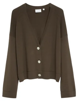 Produktbild von comma Strickjacke mit Half-Milano V-Ausschnitt und Signature-Knöpfen