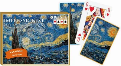 Image de Piatnik Vincent van Gogh Cartes à jouer La Nuit étoilée - Double jeu