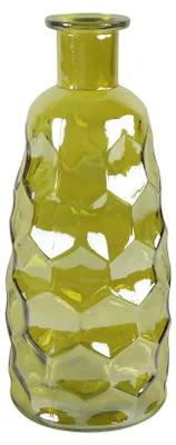 Produktbild von Countryfield Art Deco Blumenvase - gelb transparent - Glas - Flaschenform - 12 x 30 cm