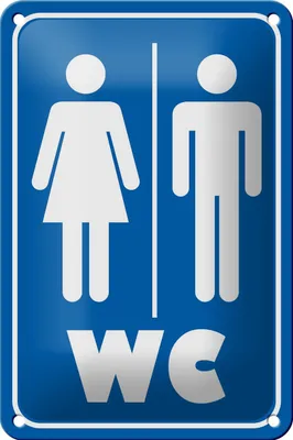 Produktbild von Blechschild Hinweis 12x18cm WC Piktogramm Toilette