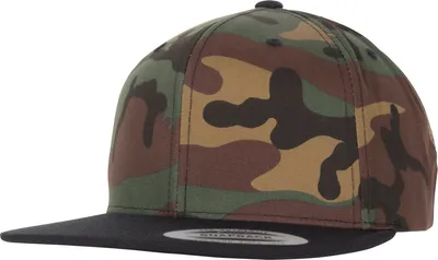 Produktbild von FLEXFIT 6089TC | Classic Snapback 2-Tone Camo Cap, Robuster Wollmix-Twill - Farbe: Green Camo/Black - Größe: One Size