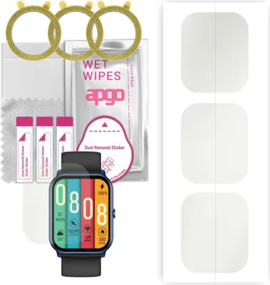 Produktbild von apgo 3 Stück Schutzfolie, Matt, kompatibel mit Kieslect Ks Mini Smartwatch, Hydrogel Displayschutzfolie mit Positionierhilfe, Displayfolie, robust und kratzfest