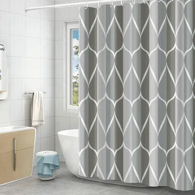 Produktbild von Schimmelresistenter Duschvorhang aus Polyester mit Vintage-Unendlichkeitsmuster, 100 x 200 cm, wasserdicht