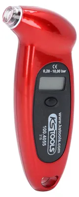 Obrázok produktu pre KS Tools 100.4055, Digitálny tlakomer, 0,2 - 10 bar, Navýšku, kPa, psi, Červená, Tlak, LCD