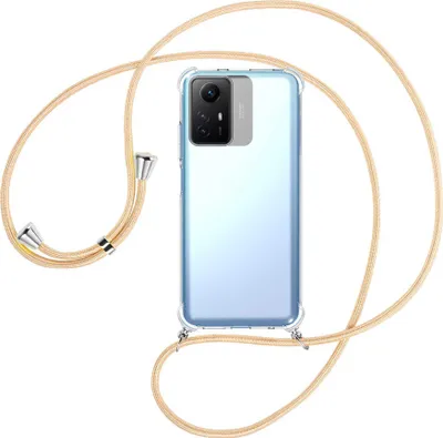 Produktbild von Handykette Backcover-Schutzhülle mit Band (Metall silberfarben) für Xiaomi Redmi Note 12S (6.43'') - Goldkordel