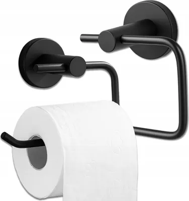 Image de Porte-papier hygiénique mural Loft, noir, acier inoxydable, 11,4 cm x 13,4 cm x 7,6 cm