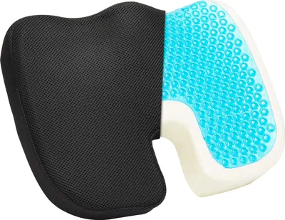 Image de Coussin d'assise VEVOR 435x330x83 mm, gel réfrigérant + mousse à mémoire de forme pour le coccyx, coussin d'assise soulageant la pression avec découpe en forme de U & housse amovible, portable pour les voyages, la voiture, le bureau, l'avion