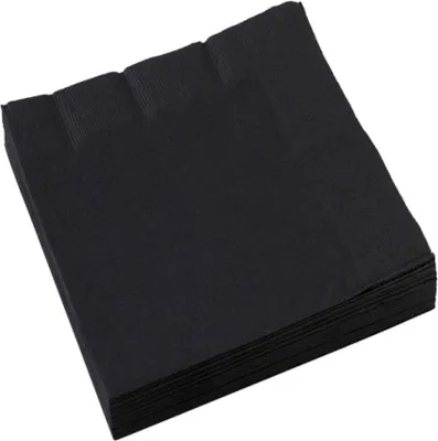 Produktbild von 20 Servietten Unifarben 33 x 33 cm | Schwarz