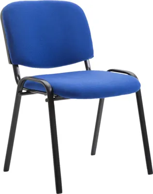 Produktbild von CLP Besucherstuhl Ken V2 Stoff mit robustem Metallgestell und gepolsterter Rückenlehne blau