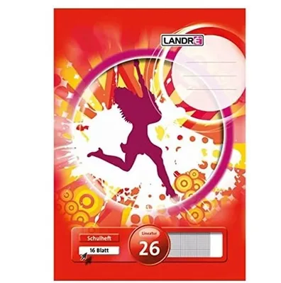 Obrázek produktu pro LANDRE Schulheft A4 16 Blatt 80 g/qm Lineatur 22 (kariert) 1