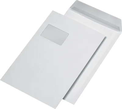 Produktbild von SECURITEX Versandtasche C4 weiß mit Fenster 130 g/qm 100 Versandtaschen