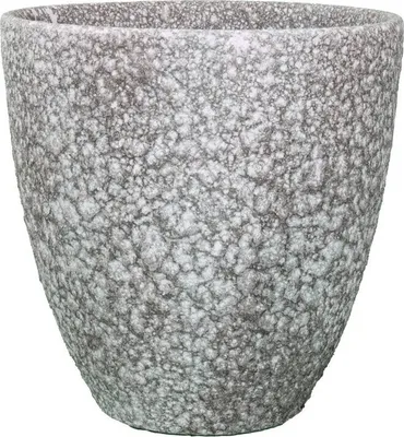 Produktbild von Orchideentopf Vulcano, dunkelg rund konisch 14x14x13 cm, handmade