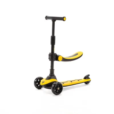 Produktbild von Adamex Lamborghini Kinder Roller ab 3 Jahre Gelb – 2 in 1 Roller mit Sitz ab 2 Jahren, Scooter