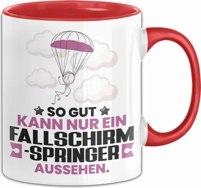 Produktbild von Fallschirmspringer Geschenk Tasse So Gut Kann Nur Ein Fallschirmspringer Aussehen Geschenkidee Kaffee-Becher (Rot)
