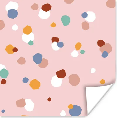 Produktbild von MuchoWow® Poster Design - Kinder - Rosa 100x100 cm - Babyzimmer
