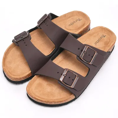 Produktbild von Bequeme Sommerschuhe für Herren mit Rutschfester Sohle und Verstellbarem Riemen Braun 38 EU