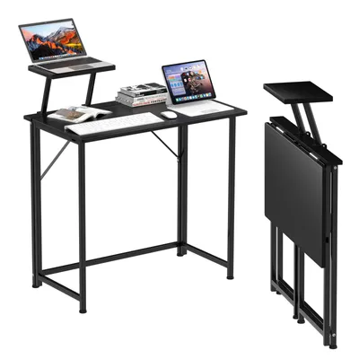 Produktbild von Schreibtisch Stabiler Computertisch mit Monitorständer 80 x 45 x 74 cm Schwarz