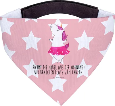 Produktbild von Mr. & Mrs. Panda Hundehalstuch Einhorn Ballerina - Rot Pastell - Geschenk, Spaß, Hunde Halstuch, Wohnung, Hundeschal, Tuch, Bandana, Geburtstag, Party, Unicorn, für Hund