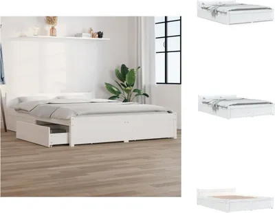 Produktbild von vidaXL Bett mit Schubladen Weiß 120x200 cm - Betten & Bettgestelle