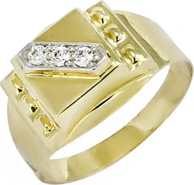 Produktbild von Glare 1514 Herren Gold Ring mit Zirkonia, Ringgröße 67, 4,39g