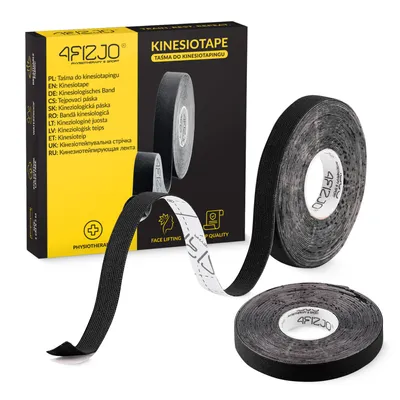 Produktbild von 4FIZJO Kinesiologie-Tape 5 m x 1 cm, Gesicht, wasserfest, Face-Taping, schwarz