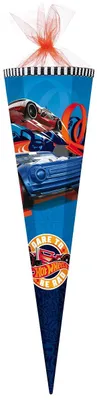 Produktbild von Große Schultüte / Zuckertüte HOT WHEELS AUTO ca. 85 cm (Länge) | 6-eckig | Durchmesser ca. 25 cm