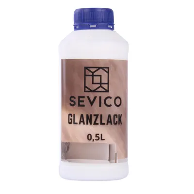 Produktbild von SEVICO Glanz-Lack Firnis | 500 ml Flasche | Oberflächenfinish auf Wasserbasis | Permanenter farbloser Lack | Verwendung im Innen- und Außenbereich | Perfekt für Bastelprojekte und Gemälde | A007-007