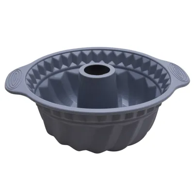 Produktbild von 10 Zoll Spiraltextur Nicht klebende Kuchenform mit Griff Silikon Runde Mousse Gebäckform Backzubehör