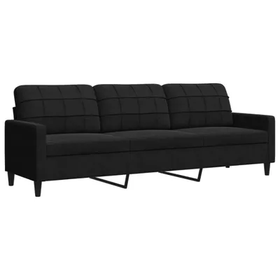 Produktbild von vidaXL 3-Sitzer-Sofa Schwarz 210 cm Samt