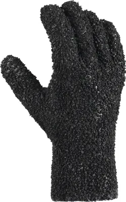 A single black glove shown against a white background.