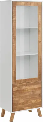 Produktbild von Rafael | Vitrine mit 1 Glastür und 1 Schublade in MDF Weiß / Natur