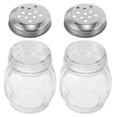 Produktbild von 2 Stück Gewürzbehälter aus Glas – Transparente Salz- und Pfefferstreuer für die Küche und den Grill