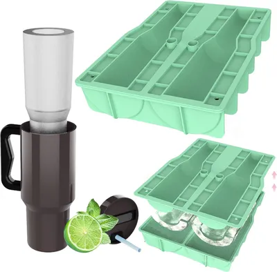 Produktbild von Große Eiswürfelform Zylinder-Eisform aus Silikon für Tumbler-Becher für Cocktails-Whisky-Getränke-Kaffee