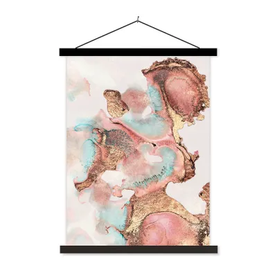 Produktbild von MuchoWow® Textilposter Tinte - Pastell - Abstrakt 40x53 cm mit schwarzem Rahmen - Abbildung