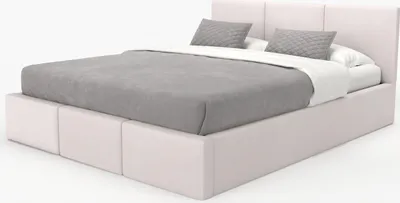 Produktbild von Muralo POLSTERBETT für Schlafzimmer Polsterbett mit Bettkasten und Gasdruckfeder Bett mit Polsterkopfteil Doppelbett 180x200 Bett mit Stauraum Creme