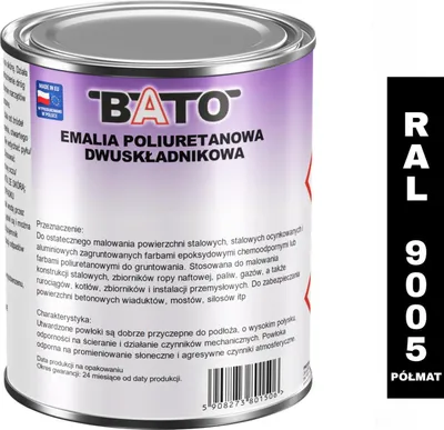 Produktbild von ZWEIKOMPONENTEN-POLYURETHAN-EMALIE SCHWARZ HALBMATT RAL 9005 A 1 L (0,8 L Farbe + 0,2 L Härter)
