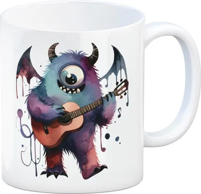 Immagine prodotto di Tazza da caffè con un simpatico mostriciattolo con la chitarra