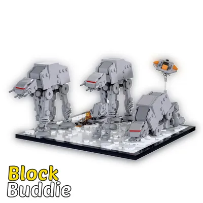 Produktbild von Star Wars Hoth Schlacht Mini-Diorama - 806 Teile Klemmbaustein Set mit Präsentationsbasis