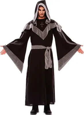 Hexenmeister Kostüm Raven für HerrenGr. M-XL Mittelalter Mönch Zauberer Karneval Fasching Mottoparty