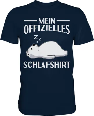 Produktbild von Offizielles Schlafshirt Nachthemd Schlafanzug Pyjama Eisbär T-Shirt – Navy / 3XL