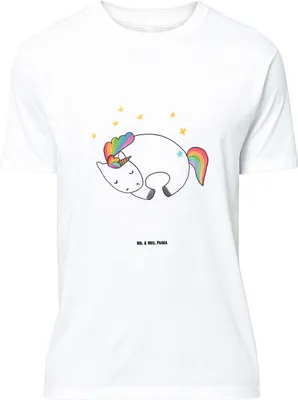 Produktbild von Mr. & Mrs. Panda Größe M T-Shirt Einhorn Nacht - Weiß - Geschenk, Tshirt, Freundin, Herren, Menschen, Unicorn, Shirt, Einhörner, mit Spruch