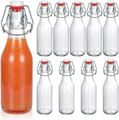 Productafbeelding van Set van 10 Glazen Flessen met Klemdeksel 250 ml