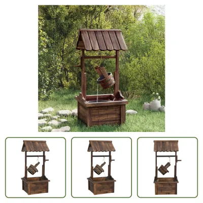 Obrázok produktu pre The Living Store Studňa na priania s pumpou 57x50x112 cm z masívneho jedľového dreva