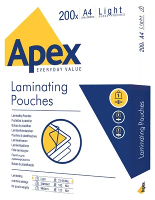 Obrázek produktu pro Fellowes Laminierfolie Apex    A4 Light Duty 200er Pack