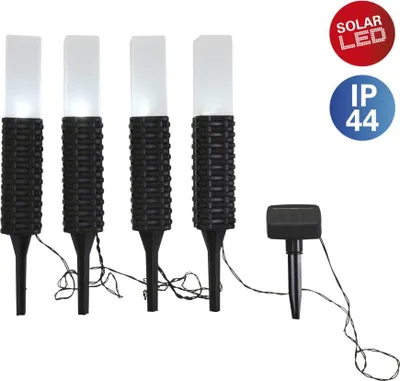 Produktbild von Näve Solar-Gartenleuchte LED mit Dämmerungssensor Merle 26 cm schwarz 4er Set